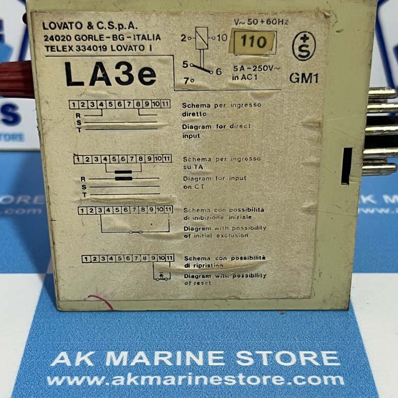 LOVATO ELECTRIC DIVISION LA3E PROTECTIVE RELAY
