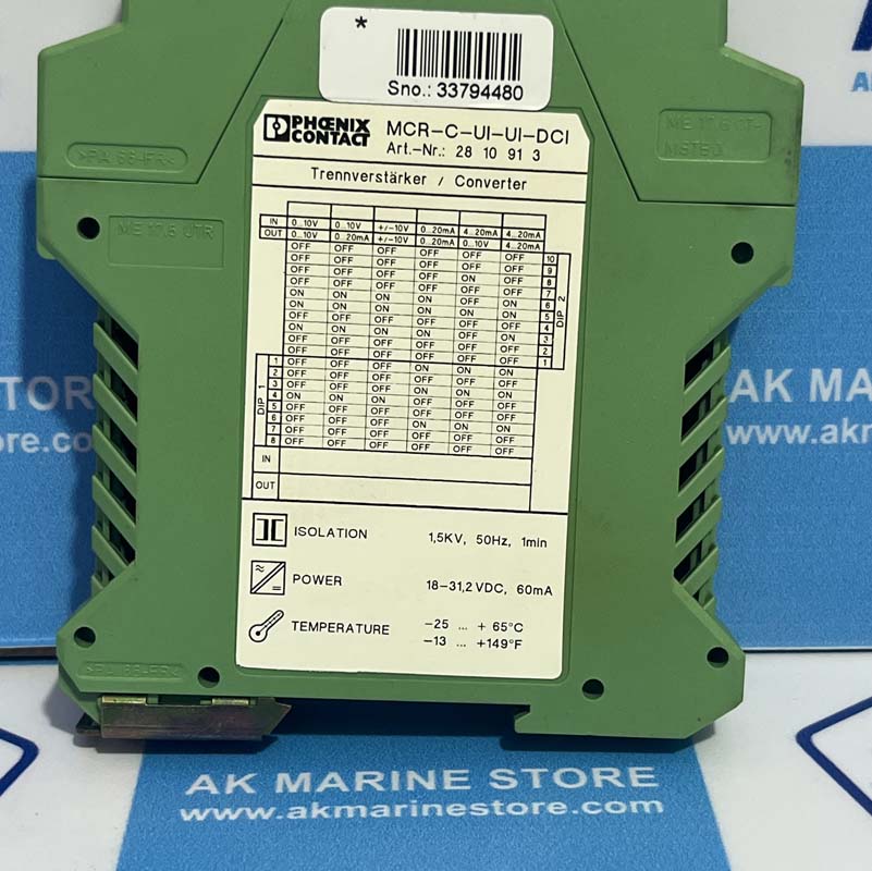 PHOENIX CONTACT MCR-C-UI-UI-DCI SIGNAL CONDITIONER-5 PHOENIX CONTACT MCR-C-UI-UI-DCI SIGNAL CONDITIONER