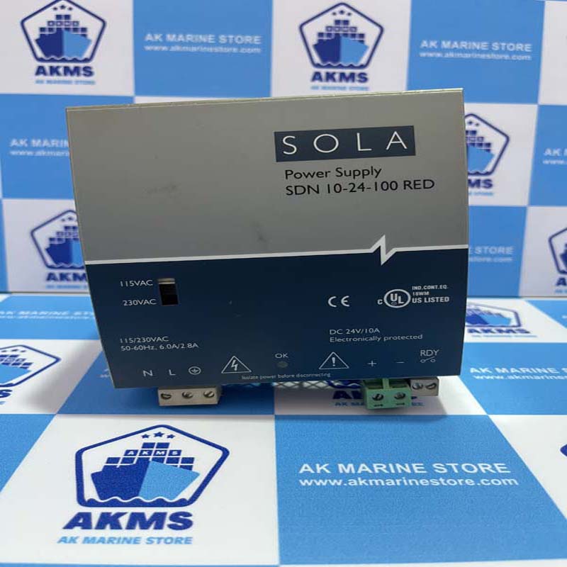 SOLA SDN 10-24-100 RED 24 VDC 10 AMP POWER SUPPLY