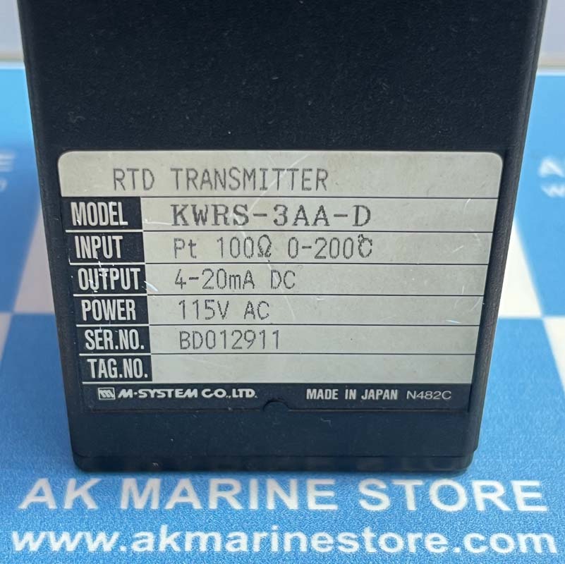 M-SYSTEM CO LTD KWRS-3AA-D RTD TRANSMITTER