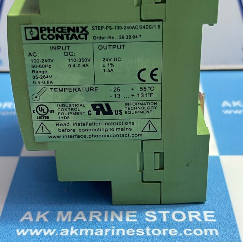 PHOENIX CONTACT STEP-PS-100-240AC-24DC-1.5 POWER SUPPLY-2 PHOENIX CONTACT STEP-PS-100-240AC-24DC-1.5 POWER SUPPLY