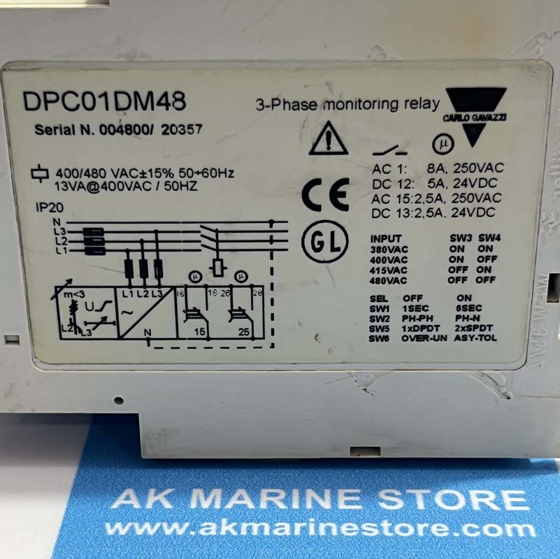 CARLO GAVAZZI DPC01DM48 3-PHASE MONITORING RELAY-2 CARLO GAVAZZI DPC01DM48 3-PHASE MONITORING RELAY