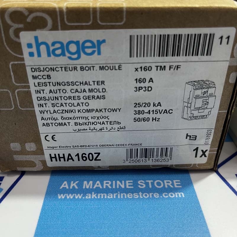 HAGER HHA160Z 160 AMP MCCB-5 HAGER HHA160Z 160 AMP MCCB
