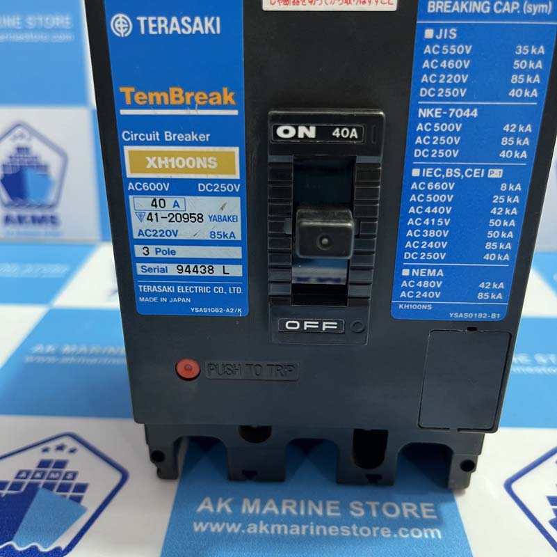 TERASAKI XH100NS 40 AMP CIRCUIT BREAKER