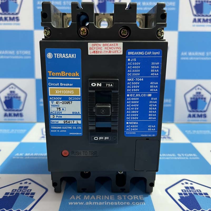 TERASAKI XH100NS 75 AMP CIRCUIT BREAKER