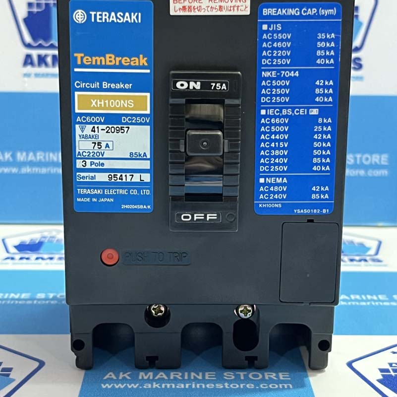 TERASAKI XH100NS 75 AMP CIRCUIT BREAKER