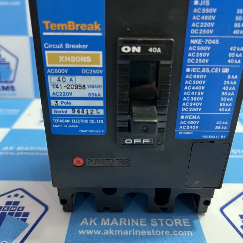TERASAKI XH50NS 40 AMP CIRCUIT BREAKER
