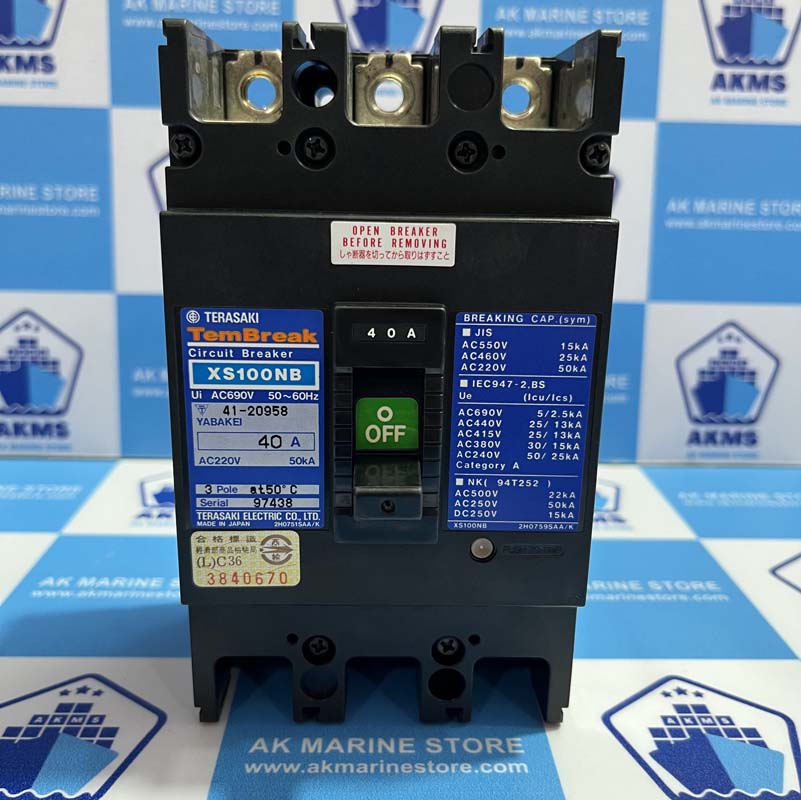 TERASAKI XS100NB 40 AMP CIRCUIT BREAKER