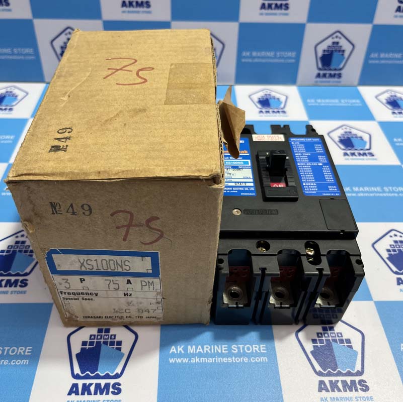 TERASAKI XS100NS 75 AMP CIRCUIT BREAKER-3 TERASAKI XS100NS 75 AMP CIRCUIT BREAKER