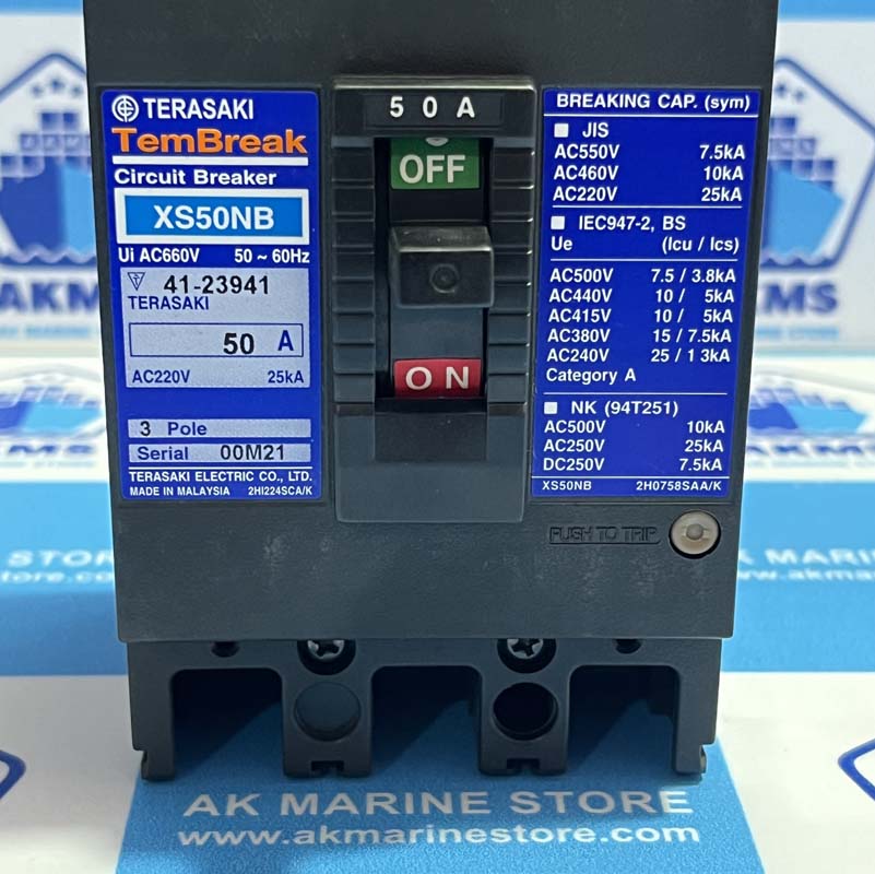 TERASAKI XS50NB 50 AMP CIRCUIT BREAKER