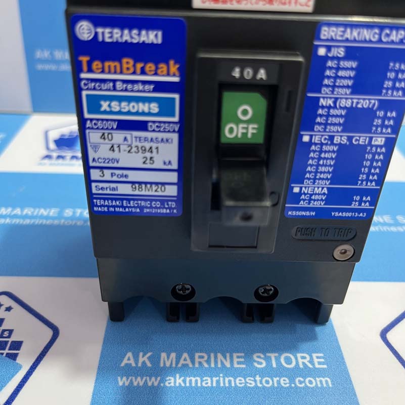 TERASAKI XS50NS 40 AMP CIRCUIT BREAKER