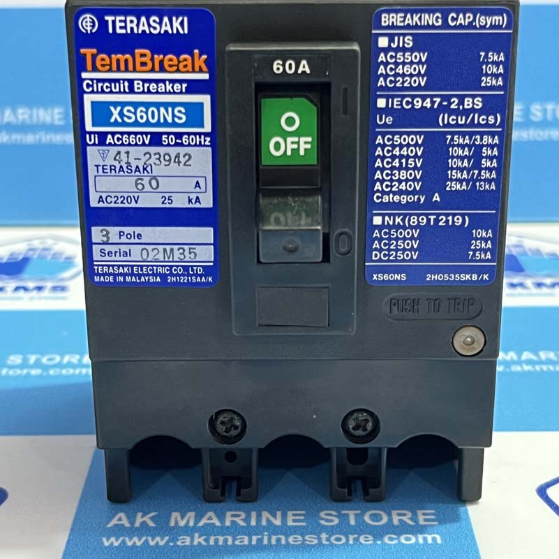 TERASAKI XS60NS 60 AMP CIRCUIT BREAKER