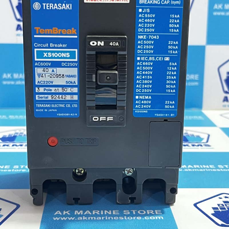TERASAKI XS100NS 40 AMP CIRCUIT BREAKER