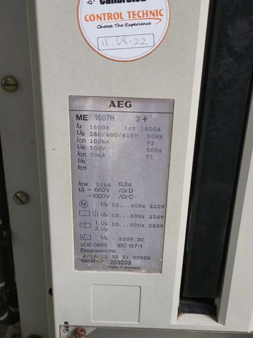 AEG ME1607H AIR CIRCUIT BREAKER 1600A