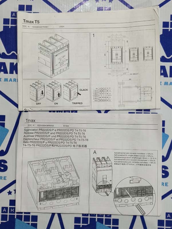 ABB TMAX T5L630 CIRCUIT BREAKER 630A-15 ABB TMAX T5L630 CIRCUIT BREAKER 630A
